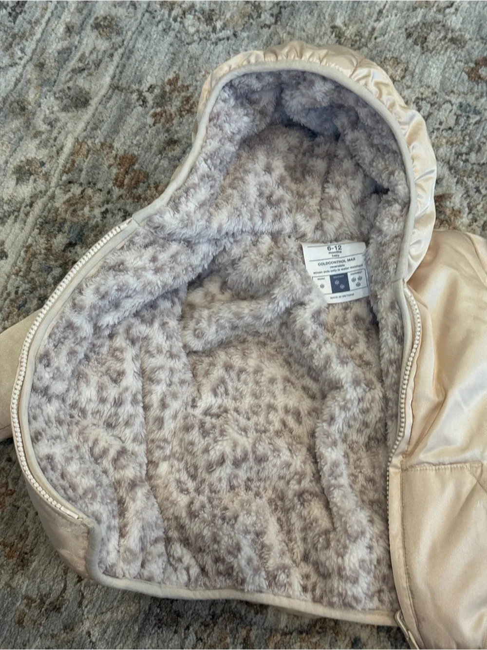 GAP Baby Faux Fur Reversible Jacket - Taupe & Cream